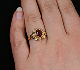 Кольцо с розовым турмалином и бриллиантами Золото
