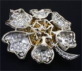 Королевская брошь от итальянского дизайнера Moba с бриллиантами 6,75 карат Золото