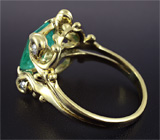 Кольцо с уральским изумрудом и бриллиантами Золото