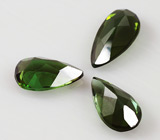 Набор из 3 зеленых турмалинов 0,97 карат 