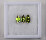 Набор из 3 зеленых турмалинов 0,97 карат 