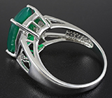 Кольцо с зеленым агатом Серебро 925