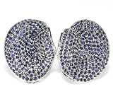Серьги с синими сапфирами из коллекции "3D" Серебро 925