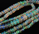 203 эфиопских опала 30+ карат на нити 