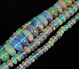 184 эфиопских опала 45+ карат на нити 