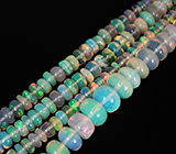 183 эфиопских опала 35+ карат на нити 