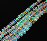 189 эфиопских опалов 30+ карат на нити 