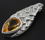 Симпатичный кулон с золотистым цитрином Серебро 925