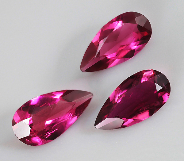 Набор из 3 рубеллитов турмалинов 0,71 карат
