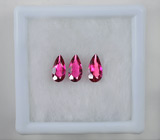 Набор из 3 рубеллитов турмалинов 0,71 карат 