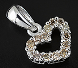 Кулон-сердце из коллекции "Lady Dilly" с бриллиантами "шампань" Серебро 925