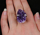 Кольцо c друзой аметиста Серебро 925