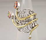 Кольцо c лабораторными опалами Серебро 925