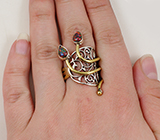 Кольцо c лабораторными опалами Серебро 925