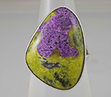 Кольцо с серпентенитом с включениями стихтита Серебро 925