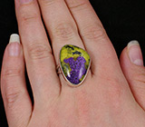 Кольцо с серпентенитом с включениями стихтита Серебро 925