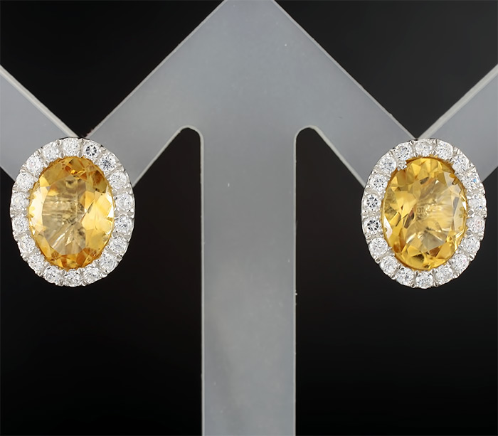 Пусеты с цитринами