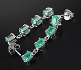 Изящные серьги с изумрудами Серебро 925