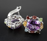 Праздничные серьги с самоцветами Серебро 925