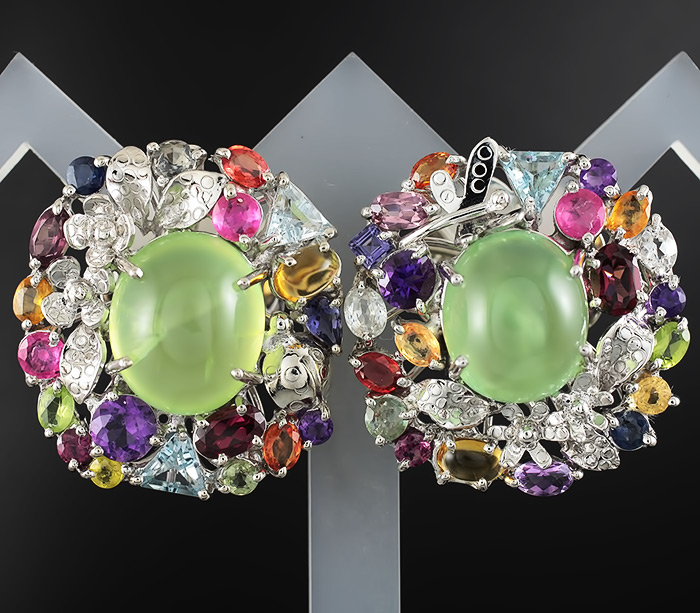 Потрясающие КРУПНЫЕ серьги с самоцветами! Ручная работа