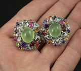 Потрясающие КРУПНЫЕ серьги с самоцветами! Ручная работа Серебро 925