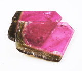 Редкость! Пара крупных слайсов арбузных турмалинов 79,73 карат 