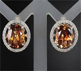 Cерьги с империал топазами и лейкосапфирами Серебро 925