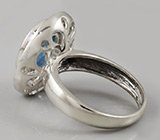 Кольцо c насыщенным аквамарином и синими сапфирами