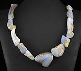 Экстравагантное массивное колье с грубообработанным халцедоном Серебро 925