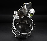Кольцо с перидотом, аметистами и розовым сапфиром от "Goldlip" Серебро 925