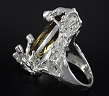 Кольцо с цитрином и разноцветными сапфирами от "Goldlip" Серебро 925