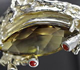 Кольцо с цитрином и разноцветными сапфирами от "Goldlip" Серебро 925