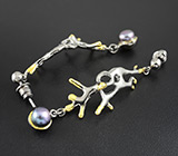 Серьги с цветным жемчугом от "Goldlip" Серебро 925