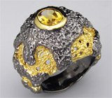 Кольцо из серебра 925 пробы с цитрином Серебро 925