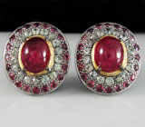 Серьги из серебра 925 пробы с разноцветными сапфирами. Серебро 925