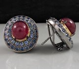 Серьги из серебра 925 пробы с сапфирами.