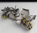Серьги из серебра 925 пробы с самоцветами. Серебро 925