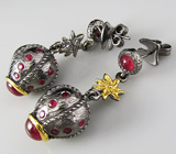 Серьги из серебра 925 пробы с сапфирами.