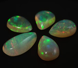 Набор из 5 эфиопских опалов 4,65 карат 