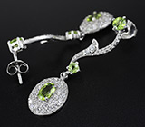 Изысканные серьги с перидотами Серебро 925