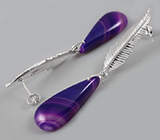 Серьги с агатами Серебро 925
