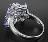 Оригинальное кольцо с танзанитами Серебро 925