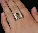 Стильное серебряное кольцо с рутиловым кварцем Серебро 925