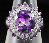 Превосходное кольцо с аметистами Серебро 925