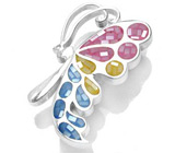 Брошь «Бабочка» с разноцветным перламутром Серебро 925