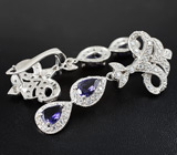 Роскошные серьги с иолитами Серебро 925