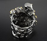 Кольцо c лабрадоритами, лунным камнем, цитрином и оранжевыми сапфирами Серебро 925