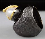 Кольцо из серебра 925 пробы с жемчужиной