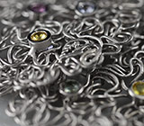 Серьги из серебра 925 пробы с разноцветными сапфирами Серебро 925