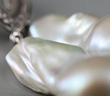 Серьги из серебра 925 пробы с пузырчатым жемчугом и бесцветными топазами Серебро 925